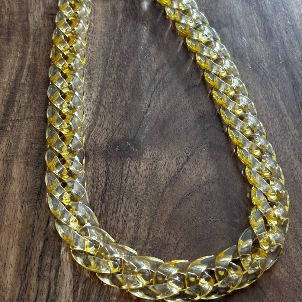 Gold Transparent Resin? Chain Necklace - Women Jewelry vintage style 18 inches